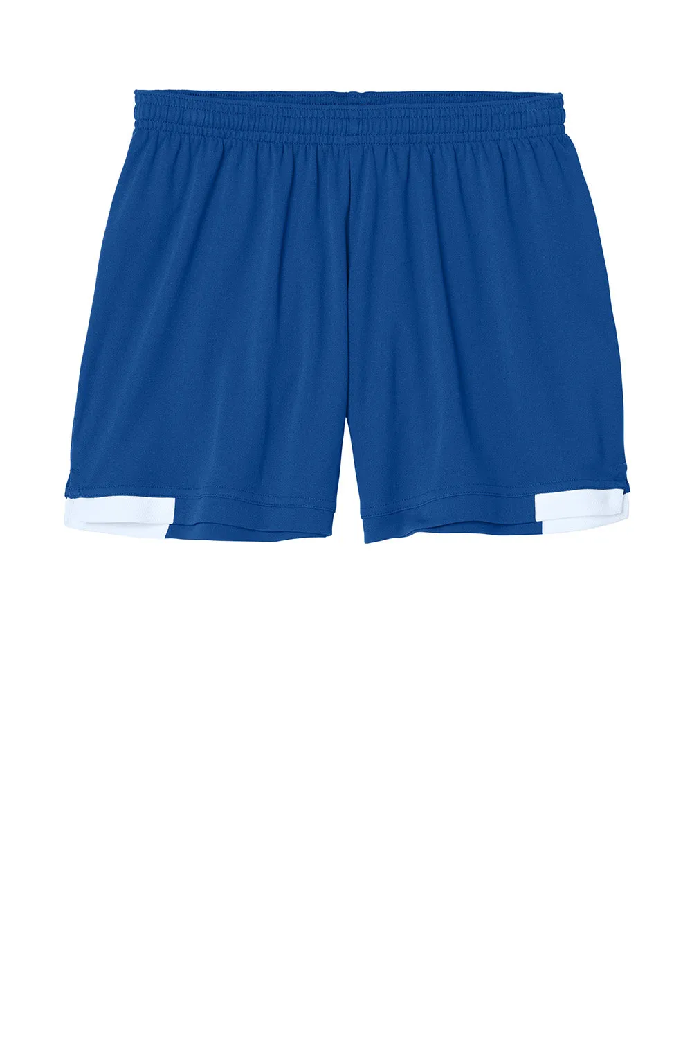 Sport-Tek Womens Club Moisture Wicking Shorts - True Royal Blue/White Clothing Sport-Tek