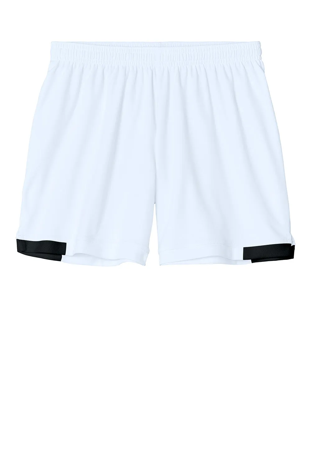Sport-Tek Womens Club Moisture Wicking Shorts - White/Black Clothing Sport-Tek