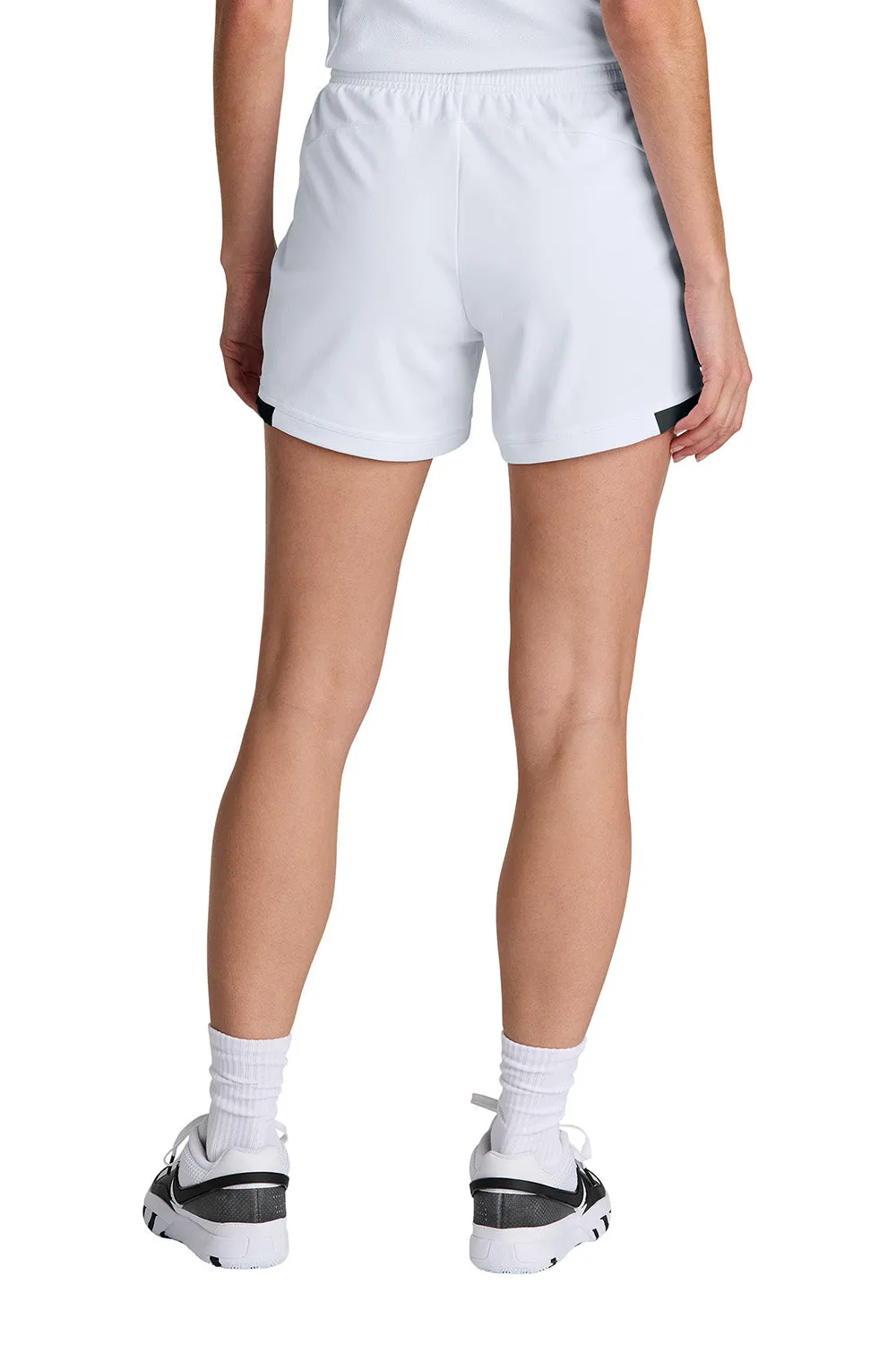 Sport-Tek Womens Club Moisture Wicking Shorts - White/Black Clothing Sport-Tek