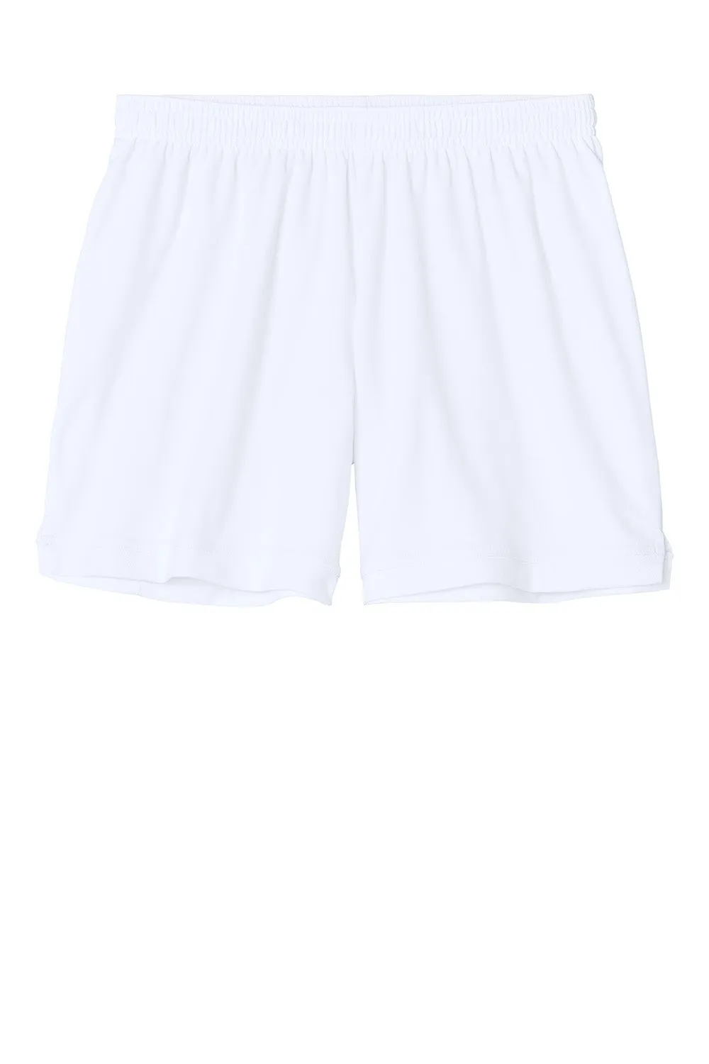 Sport-Tek Womens Club Moisture Wicking Shorts - White/White Clothing Sport-Tek