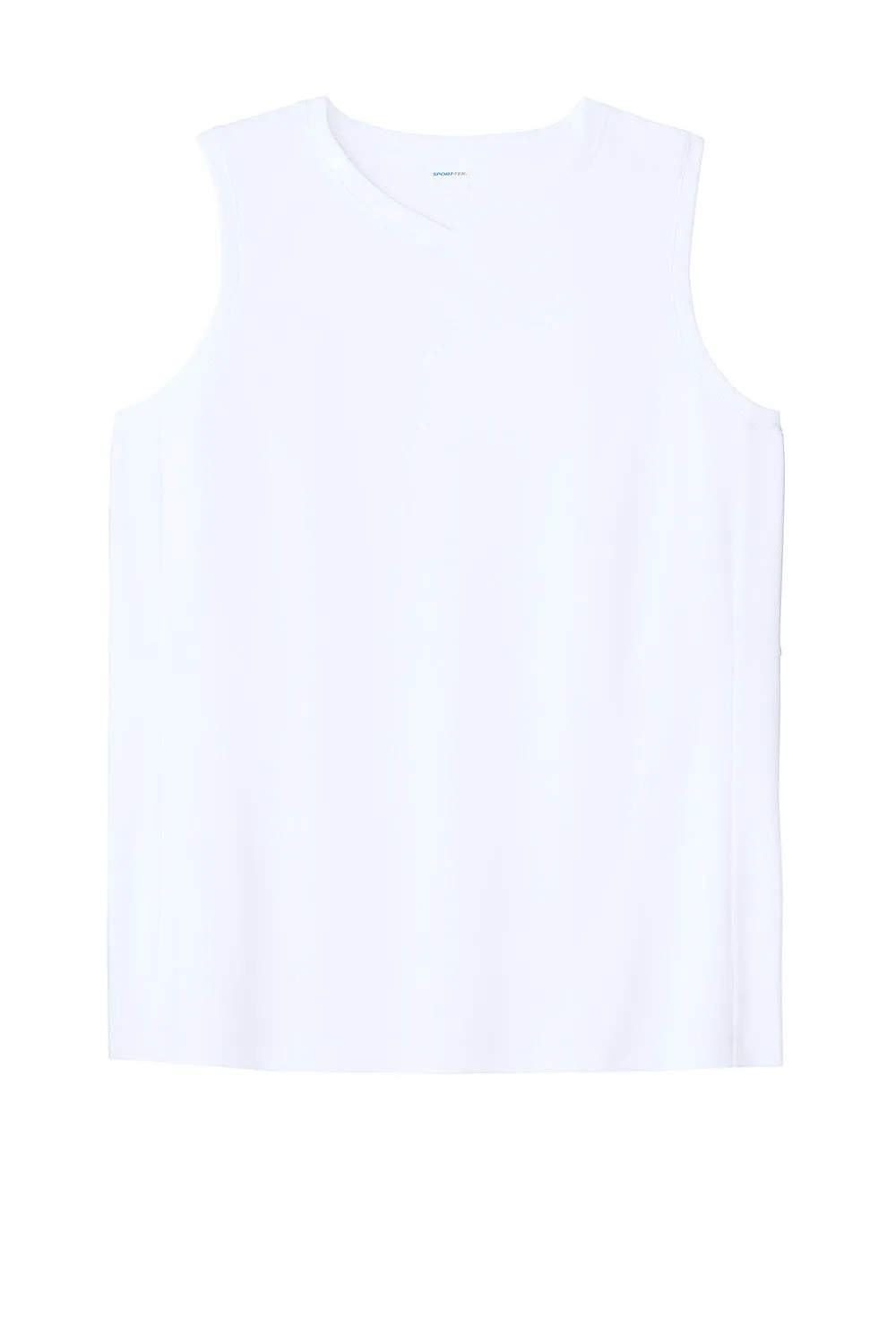 Sport-Tek Womens Club Moisture Wicking V-Neck Tank Top - White/White Clothing Sport-Tek