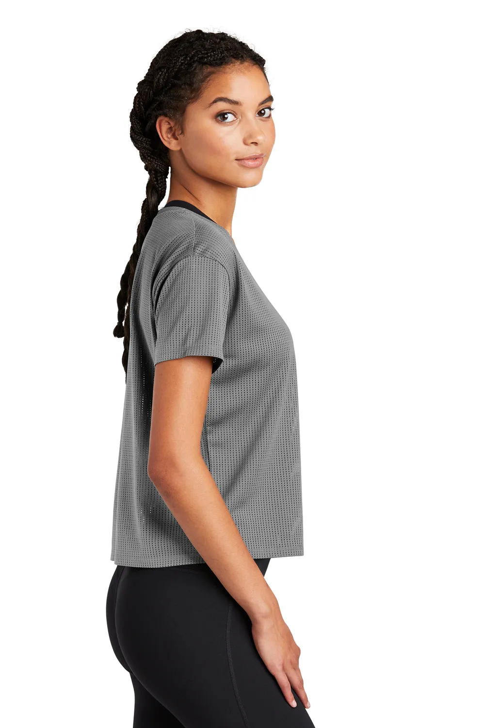 Sport-Tek Womens Draft Crop Short Sleeve Crewneck T-Shirt - Dark Grey Clothing Sport-Tek