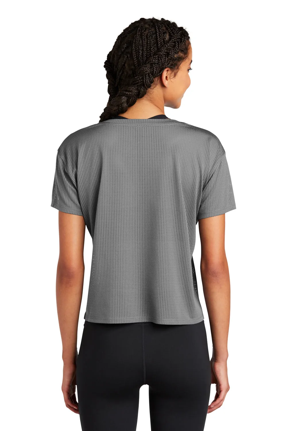 Sport-Tek Womens Draft Crop Short Sleeve Crewneck T-Shirt - Dark Grey Clothing Sport-Tek
