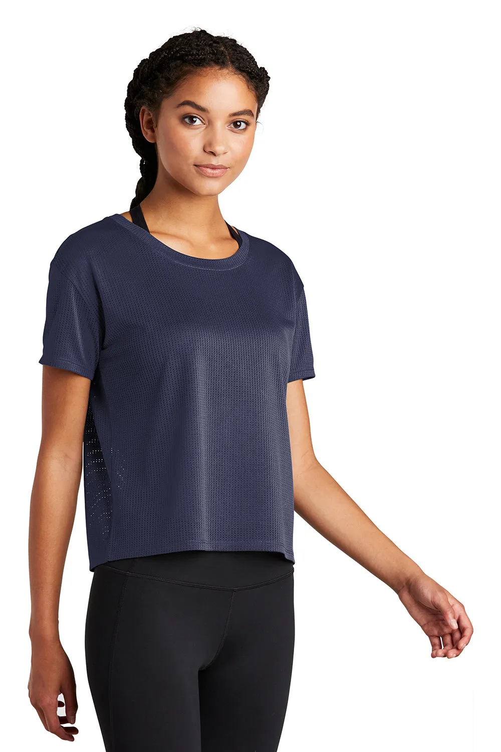 Sport-Tek Womens Draft Crop Short Sleeve Crewneck T-Shirt - True Navy Blue Clothing Sport-Tek