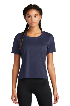 Sport-Tek Womens Draft Crop Short Sleeve Crewneck T-Shirt - True Navy Blue Clothing Sport-Tek