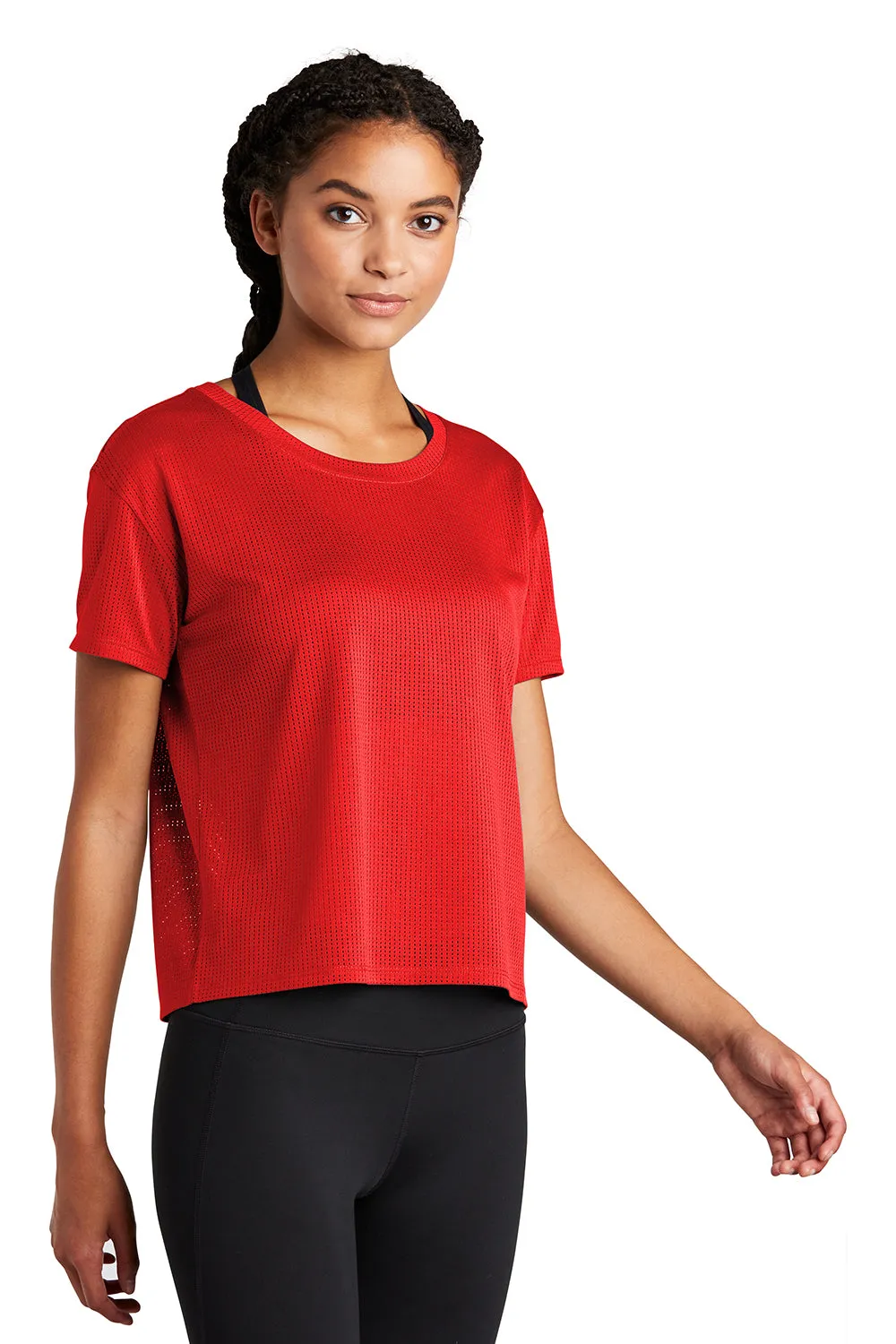 Sport-Tek Womens Draft Crop Short Sleeve Crewneck T-Shirt - True Red Clothing Sport-Tek