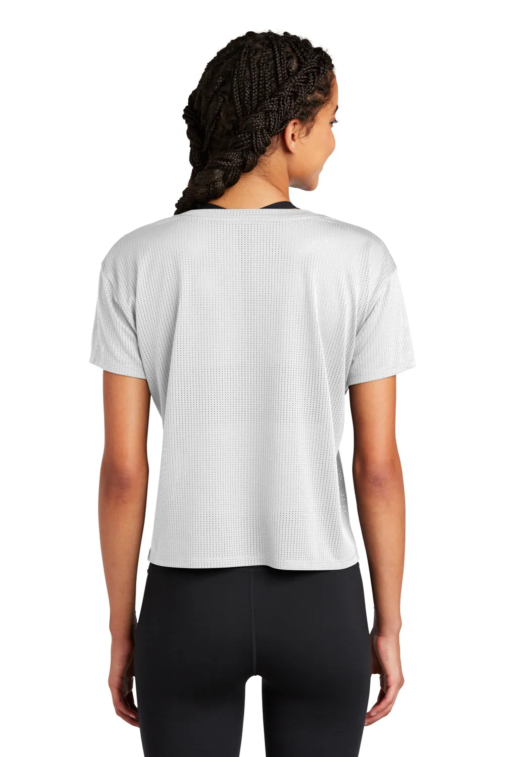 Sport-Tek Womens Draft Crop Short Sleeve Crewneck T-Shirt - White Clothing Sport-Tek