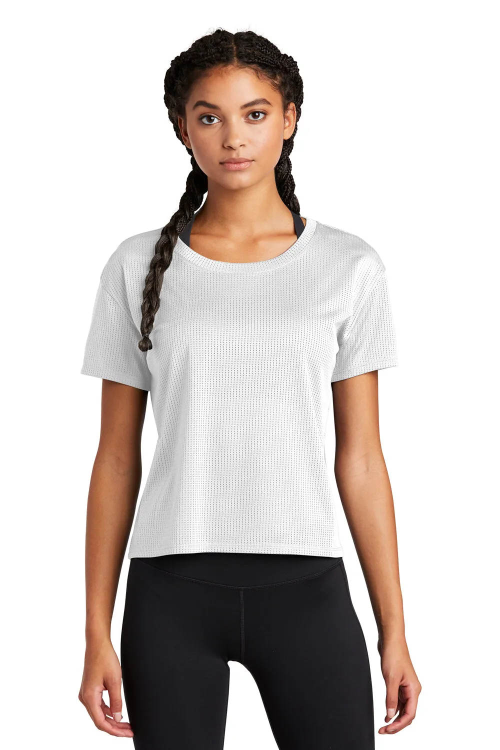 Sport-Tek Womens Draft Crop Short Sleeve Crewneck T-Shirt - White Clothing Sport-Tek