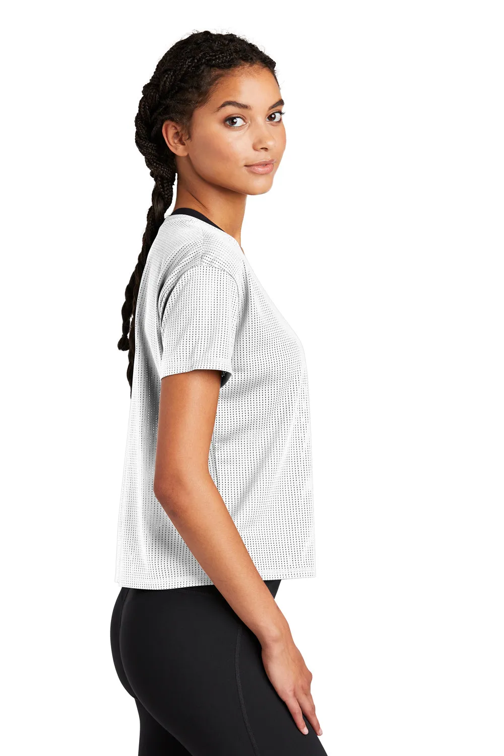 Sport-Tek Womens Draft Crop Short Sleeve Crewneck T-Shirt - White Clothing Sport-Tek