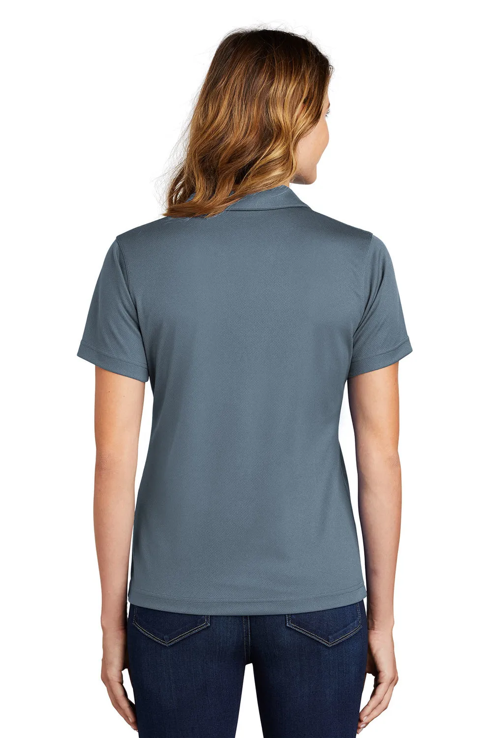 Sport-Tek Womens Dri-Mesh Moisture Wicking Short Sleeve Polo Shirt - Steel Grey Clothing Sport-Tek