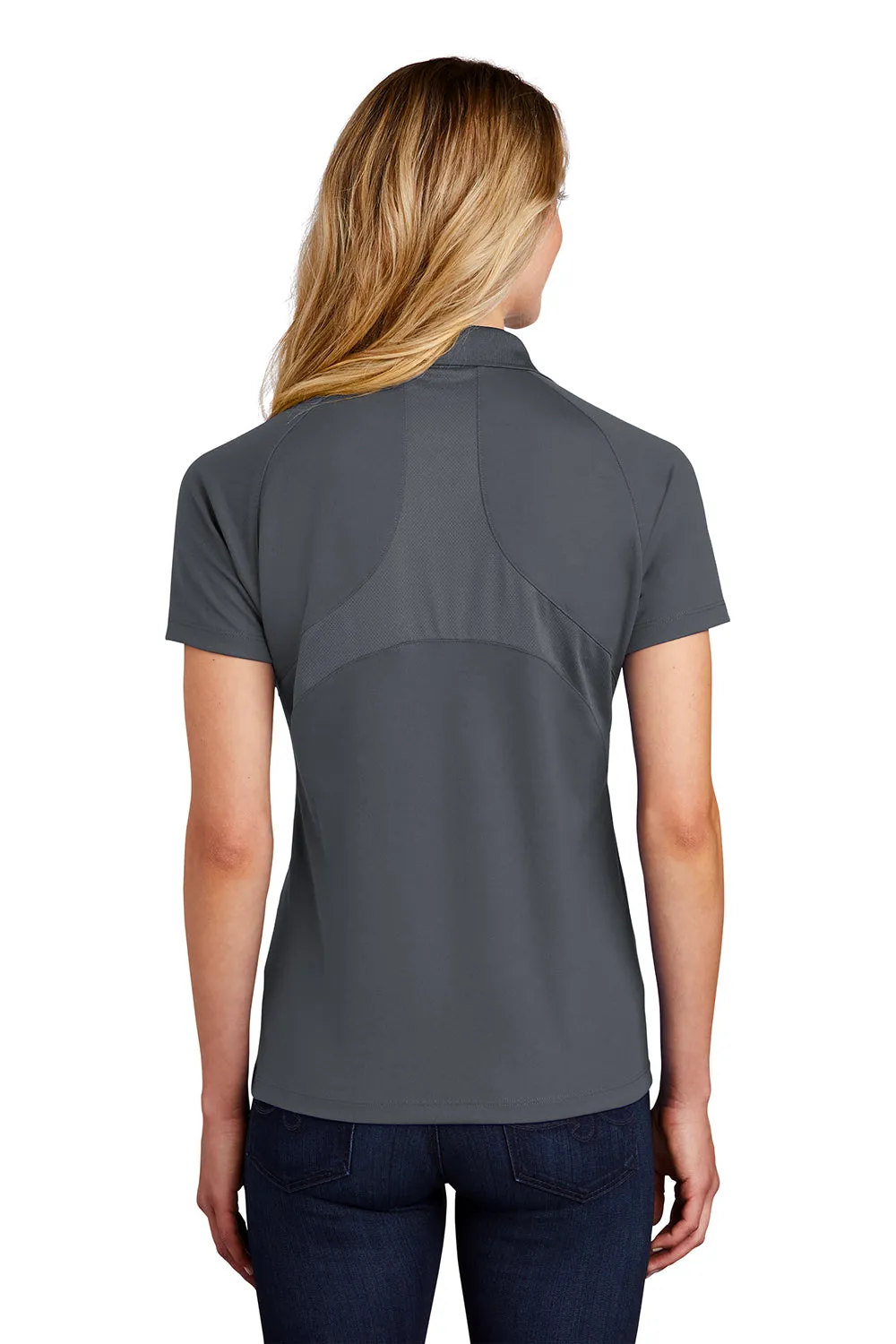 Sport-Tek Womens Dri-Mesh Moisture Wicking Short Sleeve Polo Shirt - Steel Grey Clothing Sport-Tek