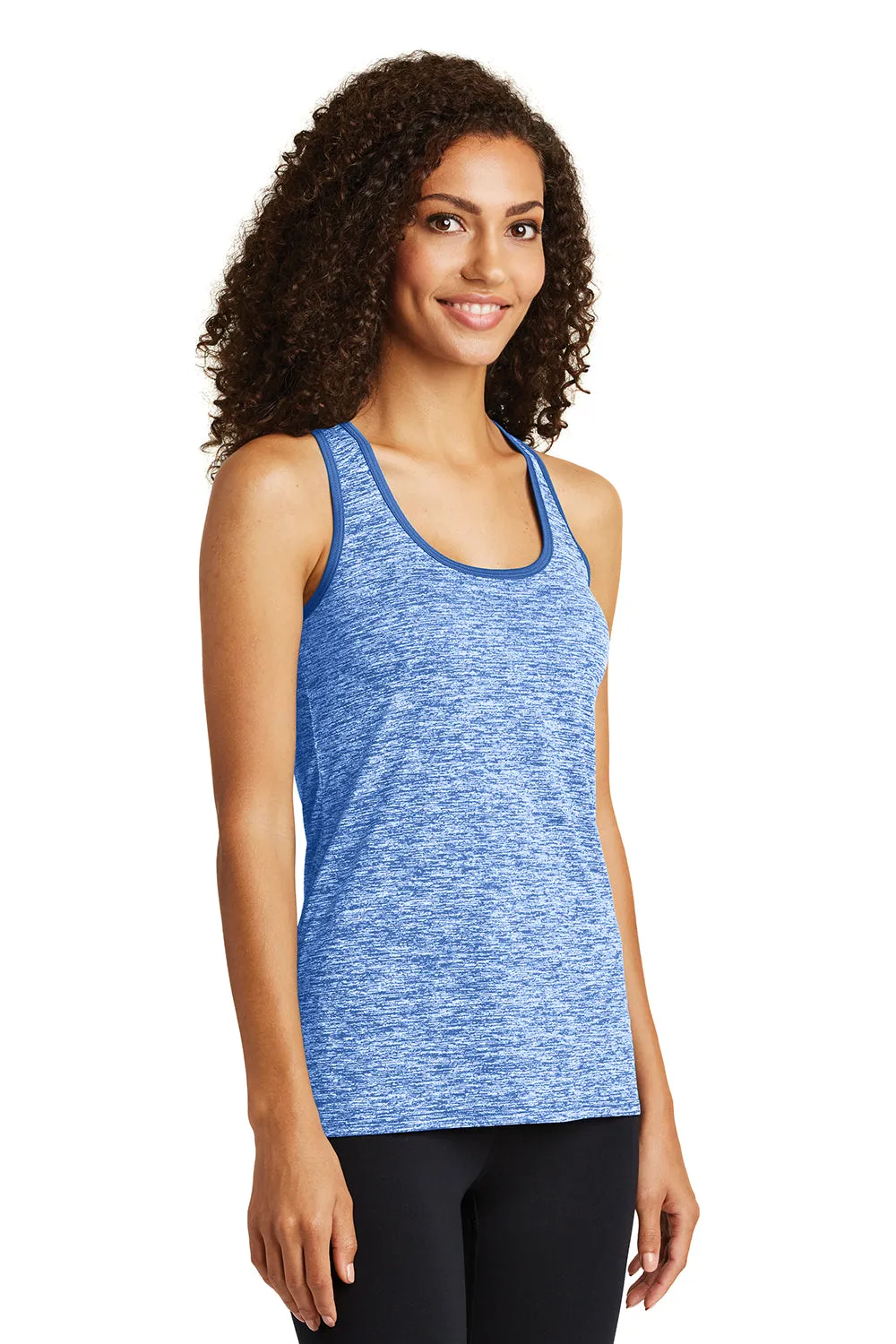 Sport-Tek Womens Electric Heather Moisture Wicking Tank Top - True Royal Blue Electric/True Royal Blue - Closeout Clothing Sport-Tek