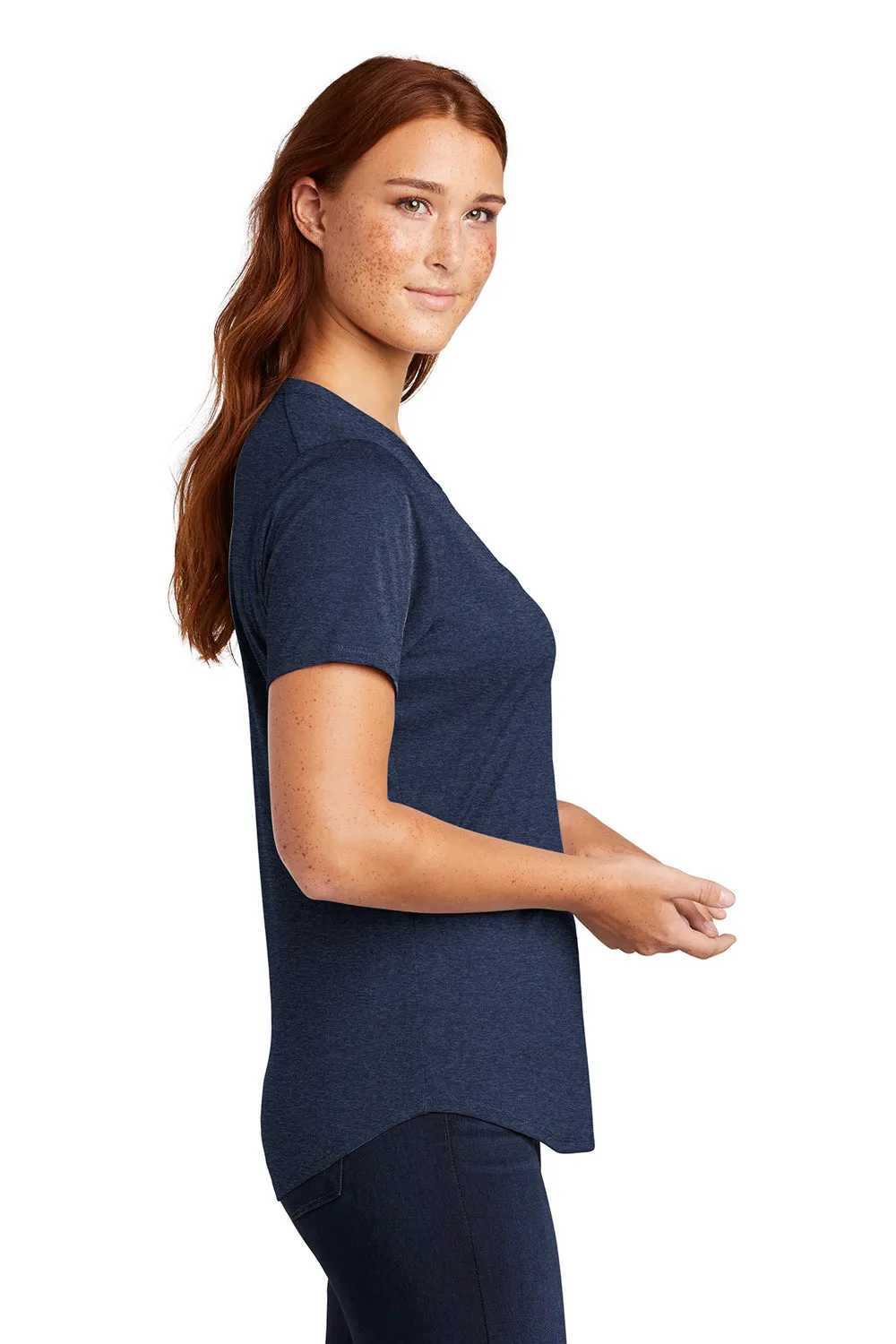 Sport-Tek Womens Endeavor Moisture Wicking Short Sleeve Polo Shirt - Heather Dark Royal Blue - Closeout Clothing Sport-Tek