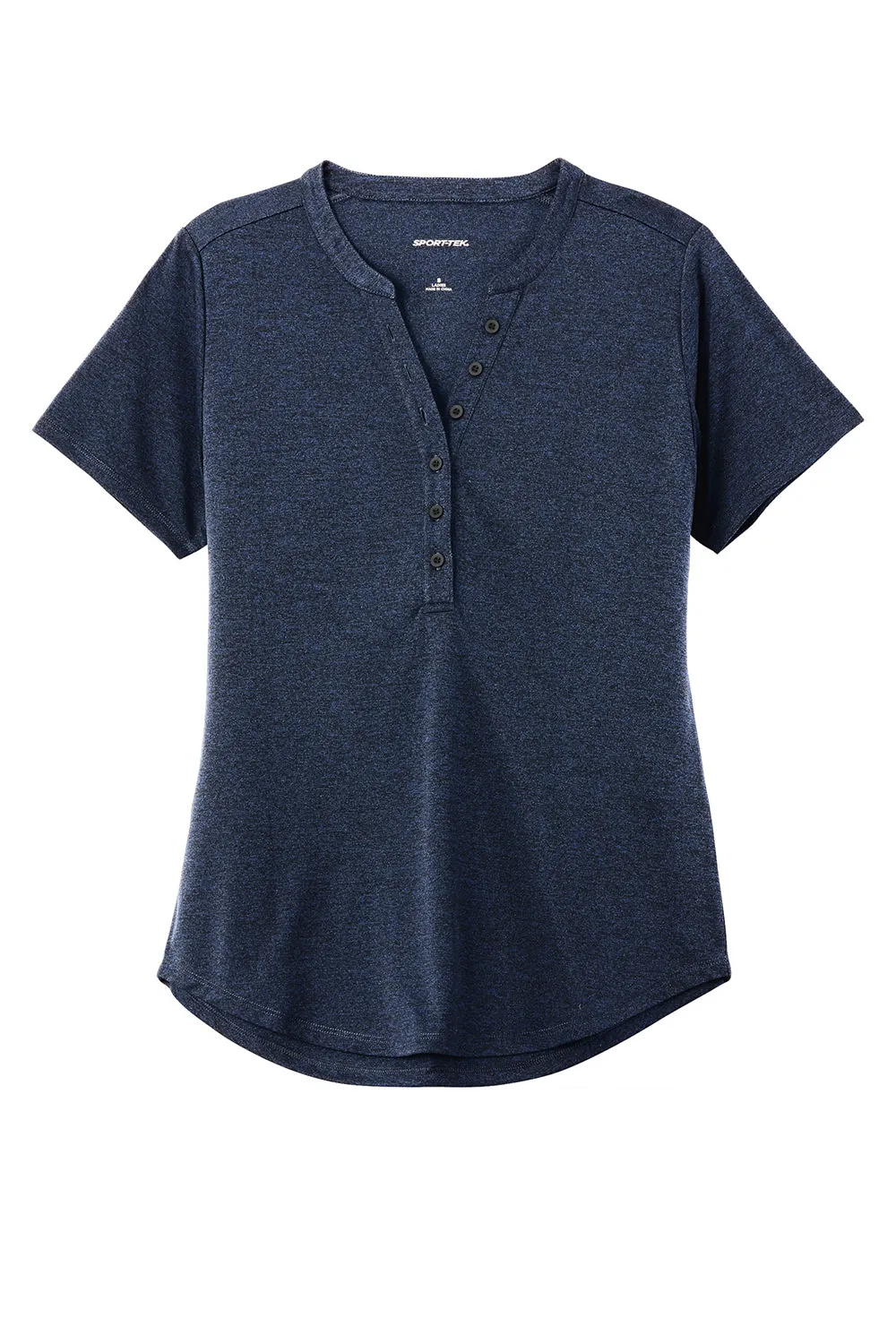 Sport-Tek Womens Endeavor Moisture Wicking Short Sleeve Polo Shirt - Heather Dark Royal Blue - Closeout Clothing Sport-Tek
