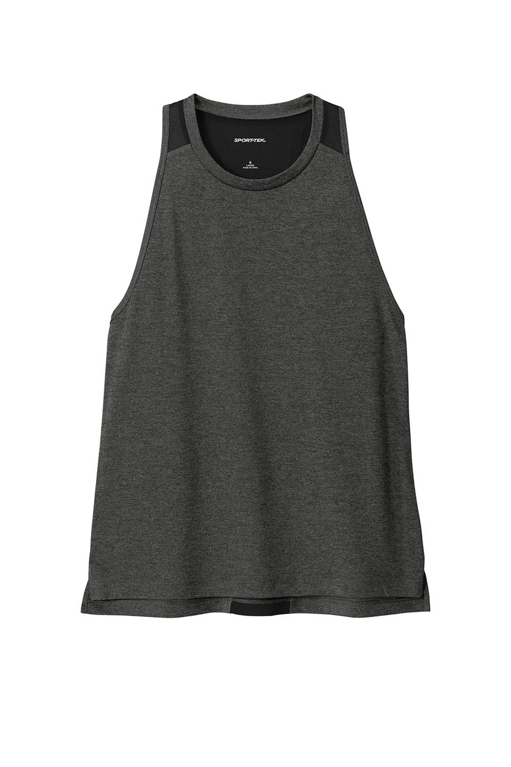 Sport-Tek Womens Endeavor Moisture Wicking Tank Top - Heather Black/Black - Closeout Clothing Sport-Tek