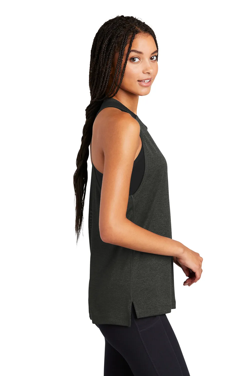Sport-Tek Womens Endeavor Moisture Wicking Tank Top - Heather Black/Black - Closeout Clothing Sport-Tek