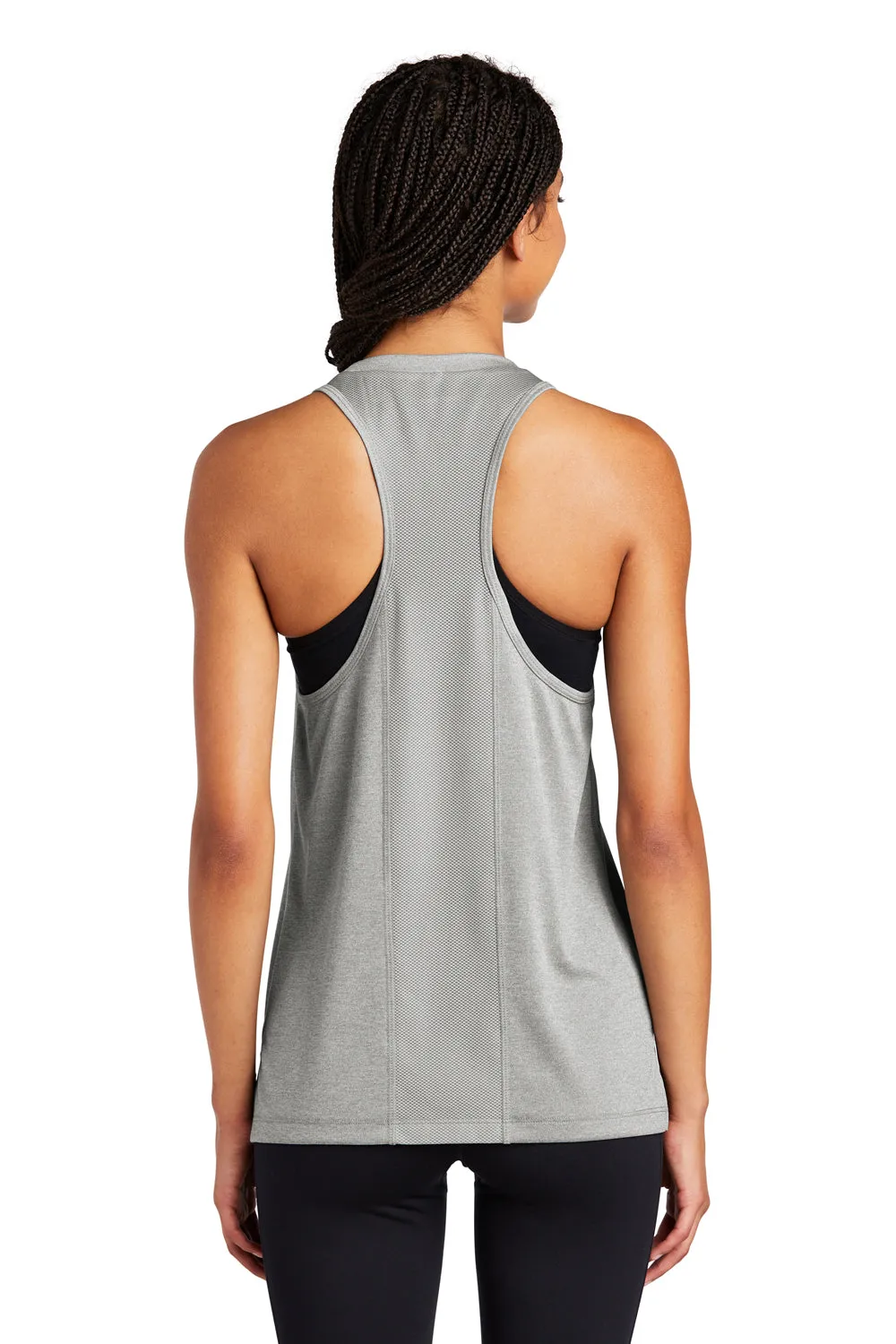 Sport-Tek Womens Endeavor Moisture Wicking Tank Top - Heather Light Grey/Light Grey - Closeout Clothing Sport-Tek