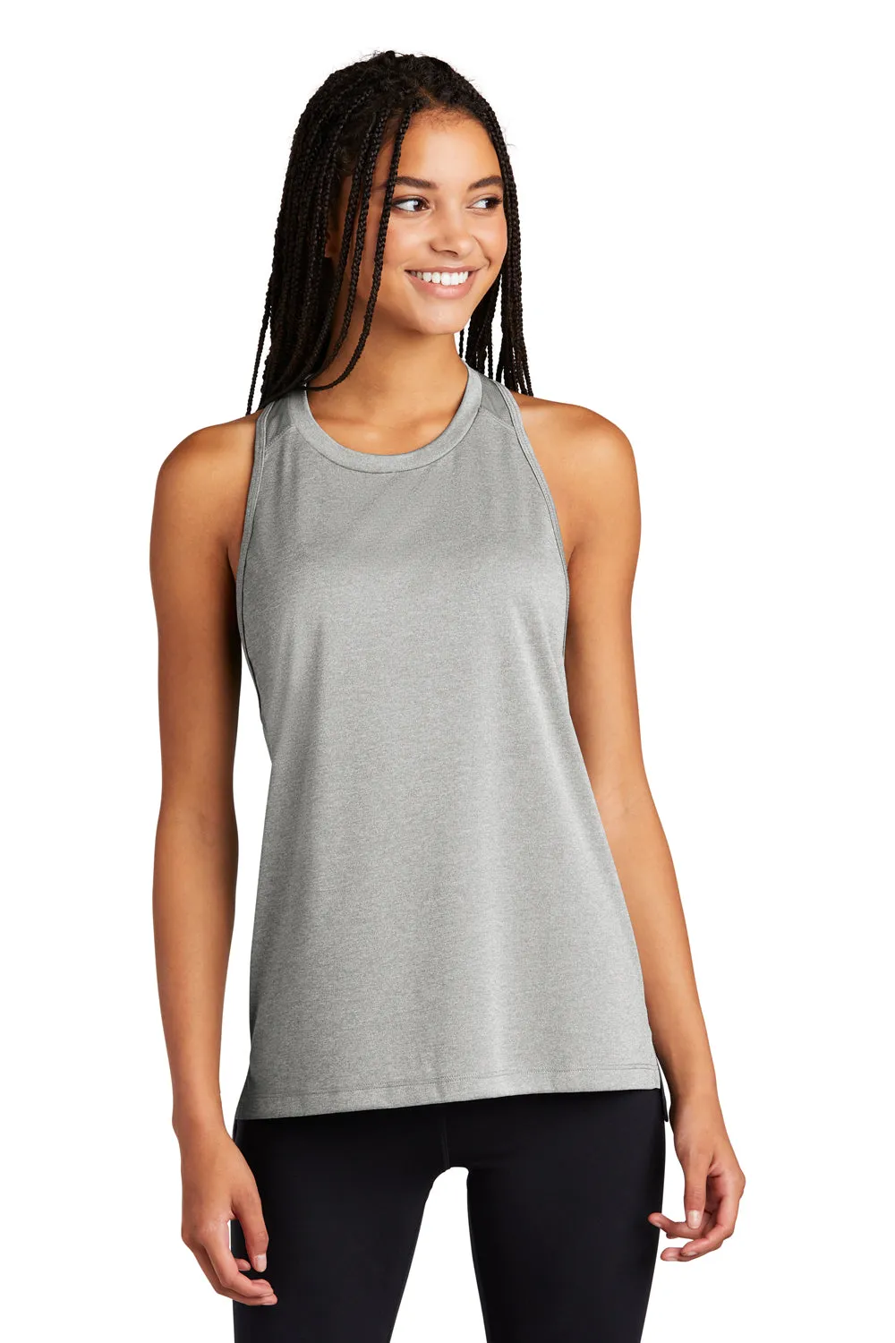 Sport-Tek Womens Endeavor Moisture Wicking Tank Top - Heather Light Grey/Light Grey - Closeout Clothing Sport-Tek