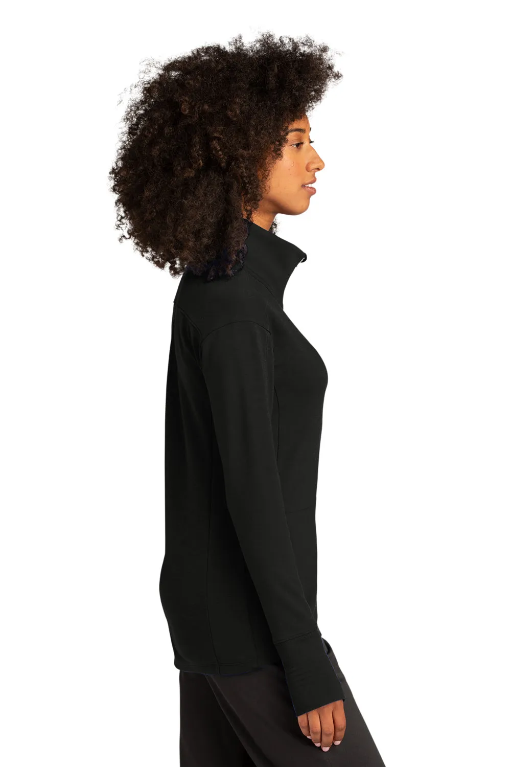 Sport-Tek Womens Flex Fleece Moisture Wicking Full Zip Sweatshirt w/ Pockets - Black Clothing Sport-Tek