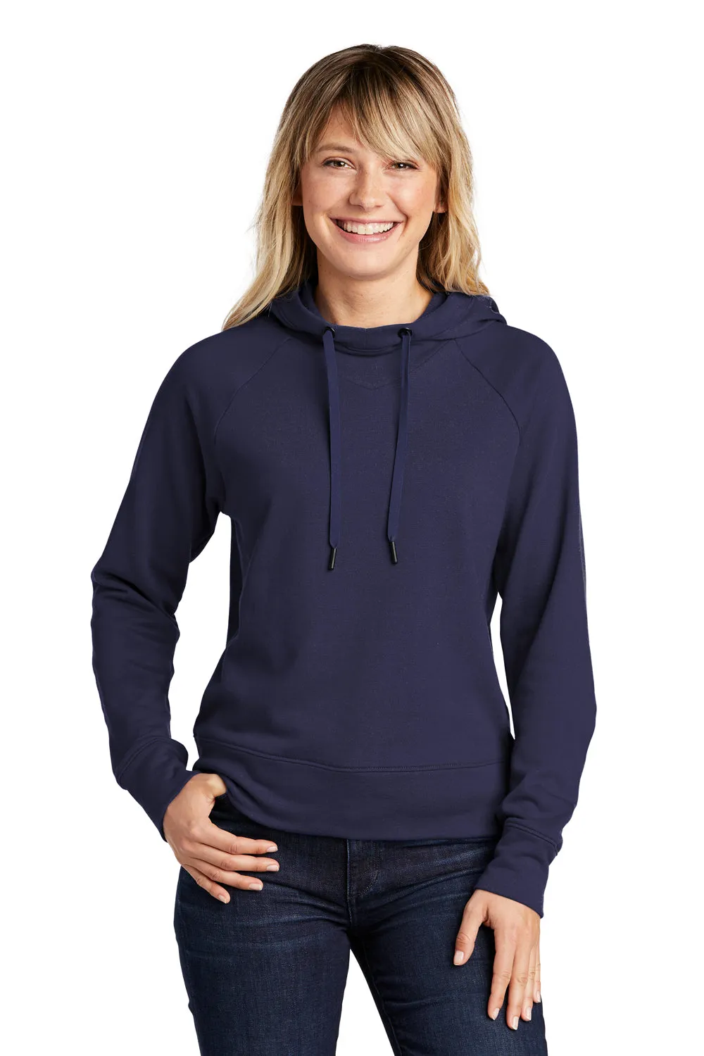 Sport-Tek Womens French Terry Hooded Sweatshirt Hoodie - True Navy Blue - Closeout Clothing Sport-Tek