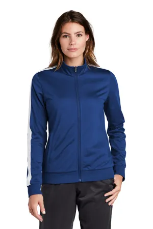 Sport-Tek Womens Full Zip Track Jacket - True Royal Blue/White - Closeout Clothing Sport-Tek