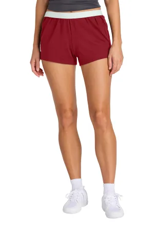 Sport-Tek Womens Jersey Knit Squad Shorts - Deep Red Clothing Sport-Tek