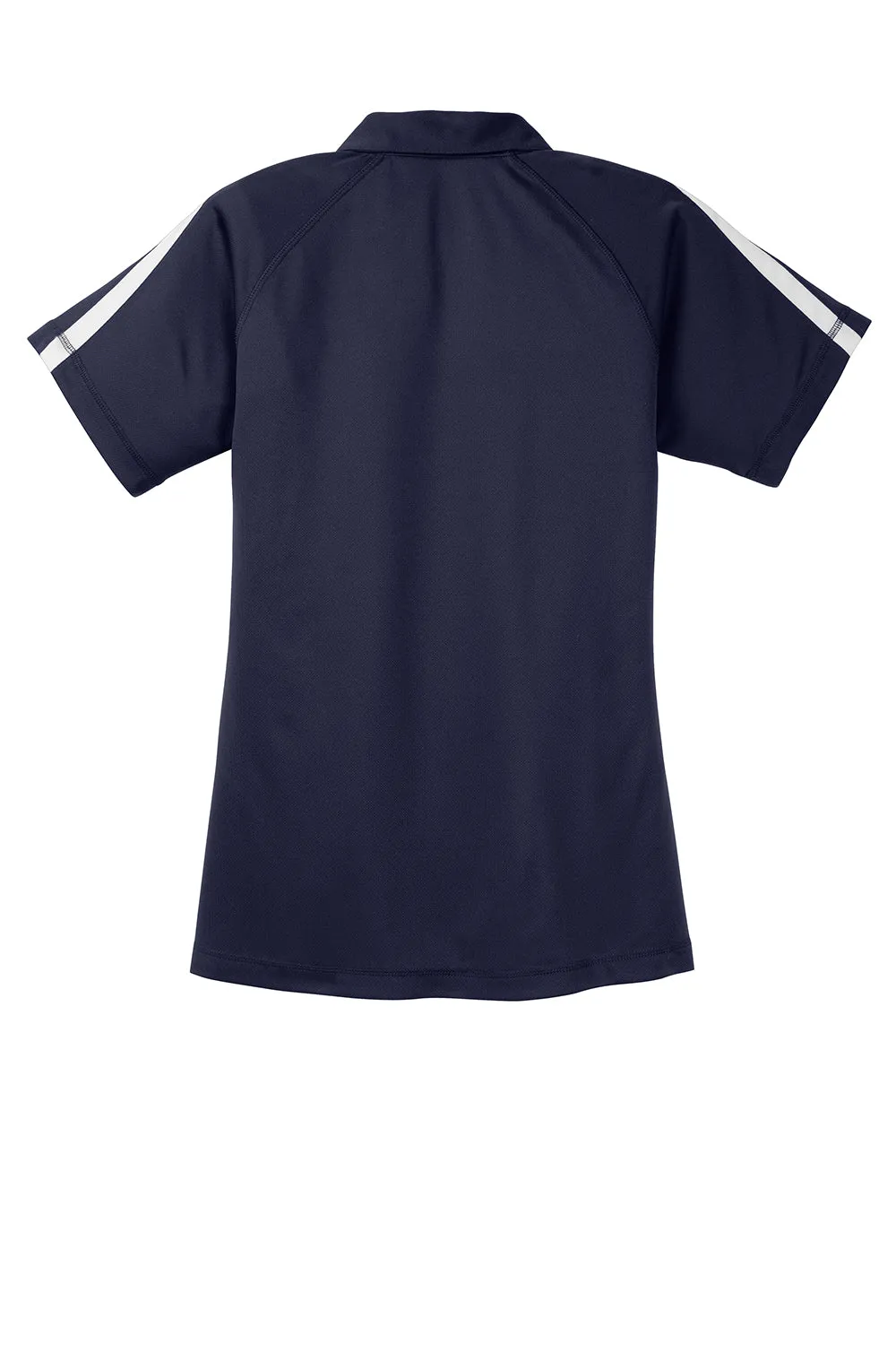 Sport-Tek Womens Micro-Mesh Moisture Wicking Short Sleeve Polo Shirt - True Navy Blue/White Clothing Sport-Tek