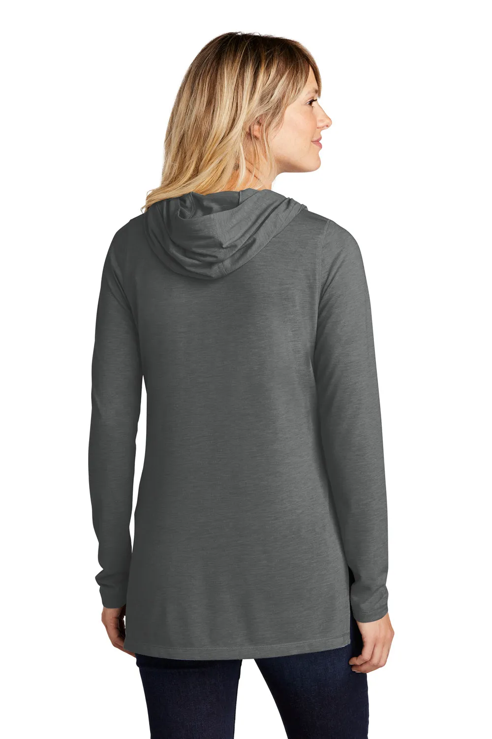 Sport-Tek Womens Moisture Wicking Cowl Neck Long Sleeve T-Shirt - Heather Dark Grey Clothing Sport-Tek