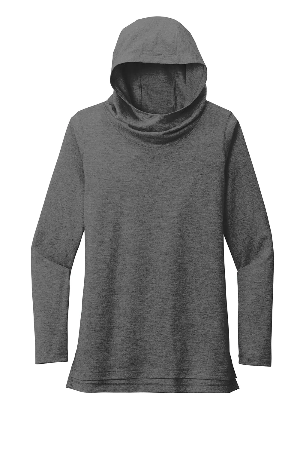 Sport-Tek Womens Moisture Wicking Cowl Neck Long Sleeve T-Shirt - Heather Dark Grey Clothing Sport-Tek