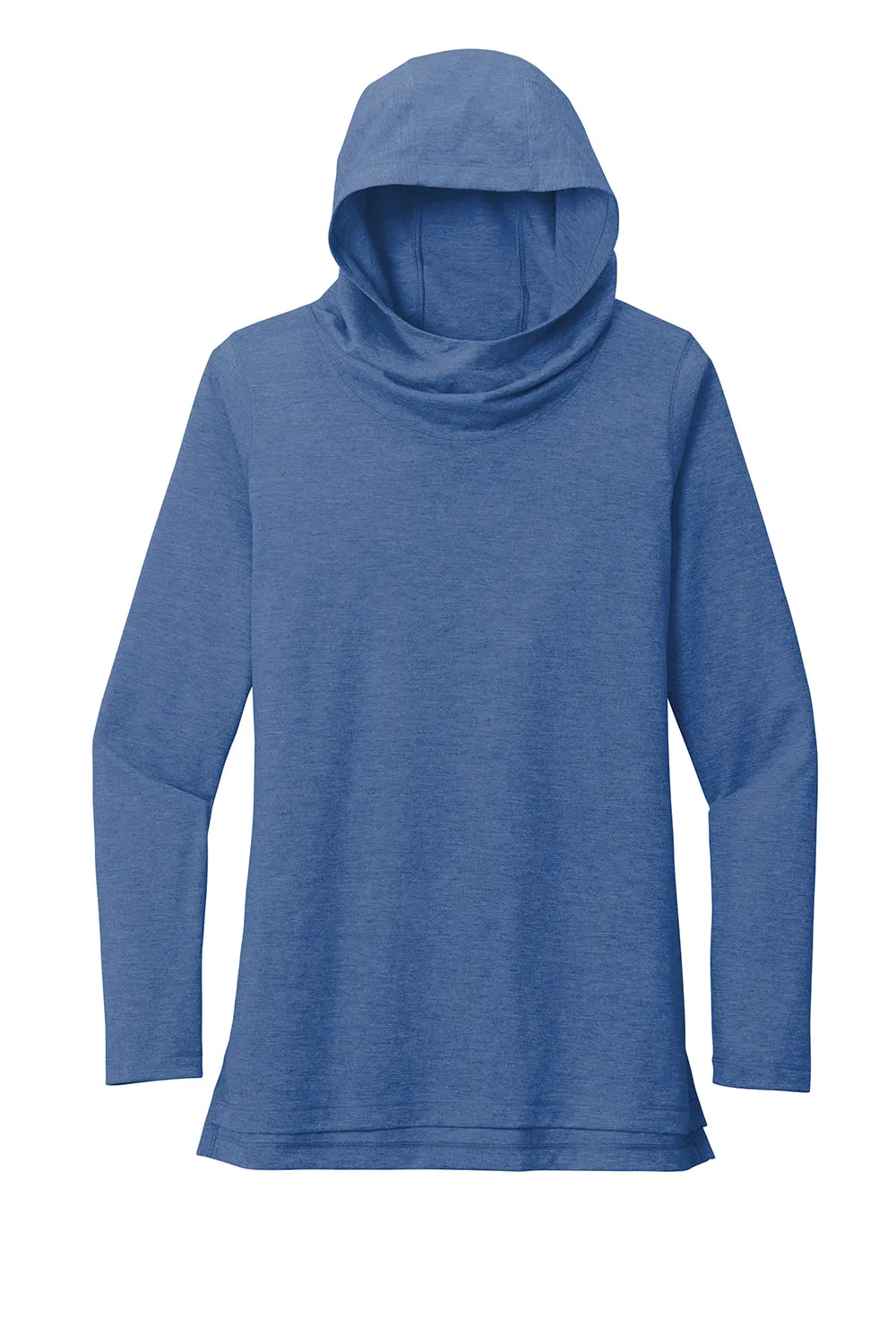 Sport-Tek Womens Moisture Wicking Cowl Neck Long Sleeve T-Shirt - Heather True Royal Blue Clothing Sport-Tek