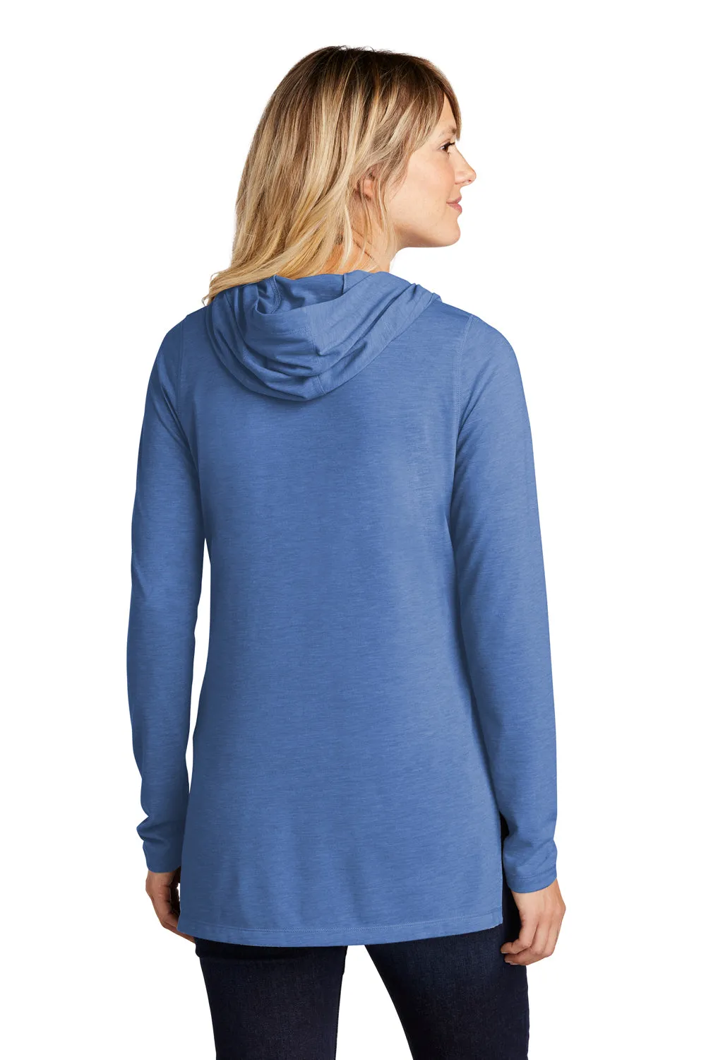 Sport-Tek Womens Moisture Wicking Cowl Neck Long Sleeve T-Shirt - Heather True Royal Blue Clothing Sport-Tek