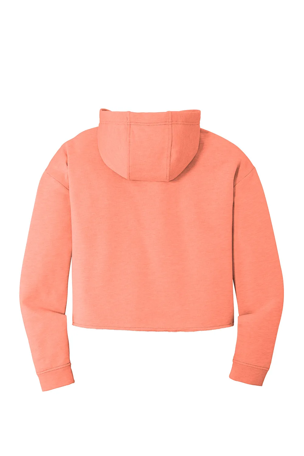 Sport-Tek Womens Moisture Wicking Fleece Crop Hooded Sweatshirt Hoodie - Heather Soft Coral - Closeout Clothing Sport-Tek