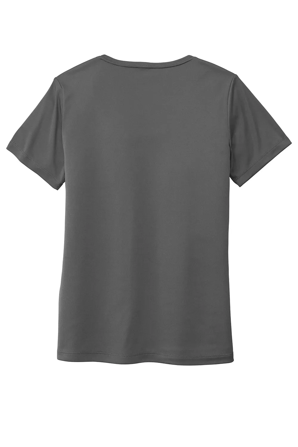 Sport-Tek Womens Moisture Wicking Short Sleeve Scoop Neck T-Shirt - Dark Smoke Grey - Closeout Clothing Sport-Tek