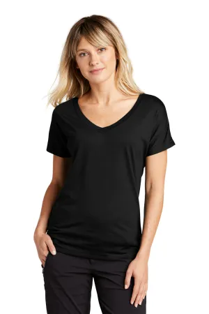 Sport-Tek Womens Moisture Wicking Short Sleeve V-Neck T-Shirt - Black - Closeout Clothing Sport-Tek