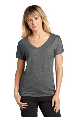 Sport-Tek Womens Moisture Wicking Short Sleeve V-Neck T-Shirt - Heather Dark Grey - Closeout Clothing Sport-Tek