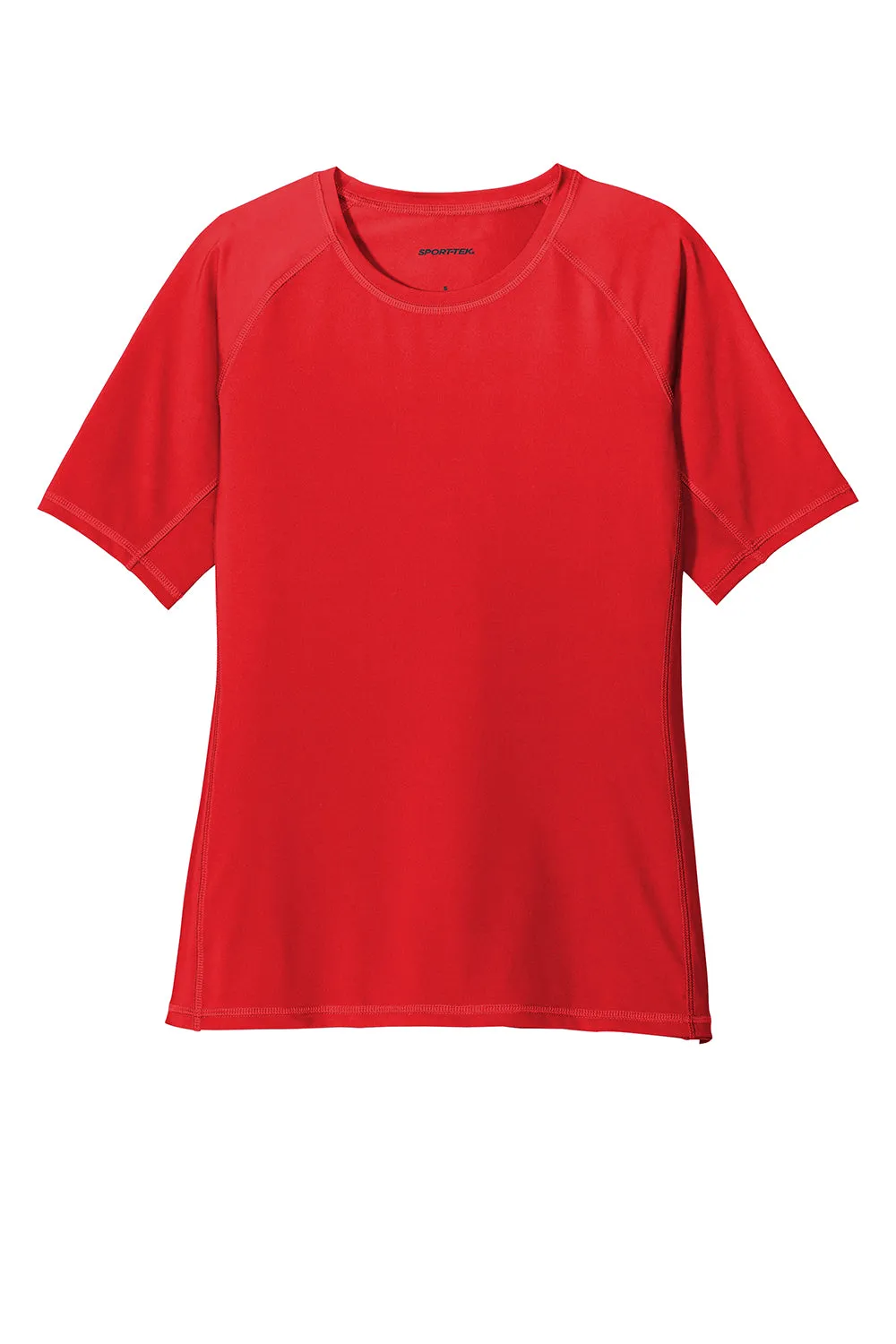 Sport-Tek Womens Rashguard Moisture Wicking Short Sleeve Crewneck T-Shirt - True Red Clothing Sport-Tek