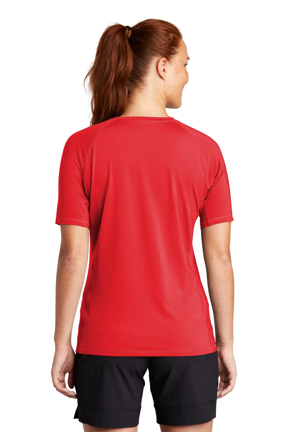 Sport-Tek Womens Rashguard Moisture Wicking Short Sleeve Crewneck T-Shirt - True Red Clothing Sport-Tek