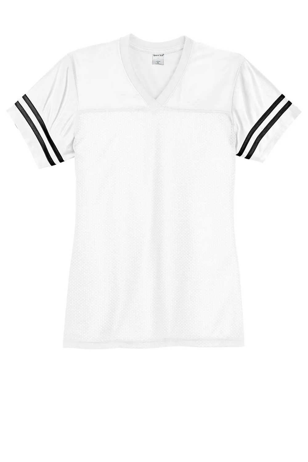 Sport-Tek Womens Short Sleeve V-Neck T-Shirt - White/Black Clothing Sport-Tek