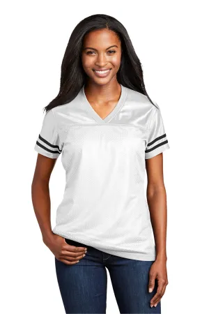 Sport-Tek Womens Short Sleeve V-Neck T-Shirt - White/Black Clothing Sport-Tek