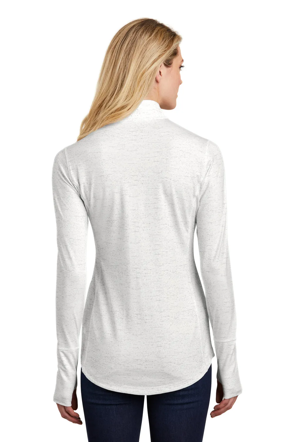 Sport-Tek Womens Sport-Wick Moisture Wicking 1/4 Zip Sweatshirt - White - Closeout Clothing Sport-Tek
