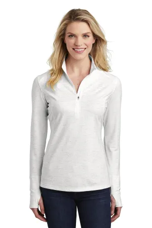 Sport-Tek Womens Sport-Wick Moisture Wicking 1/4 Zip Sweatshirt - White - Closeout Clothing Sport-Tek