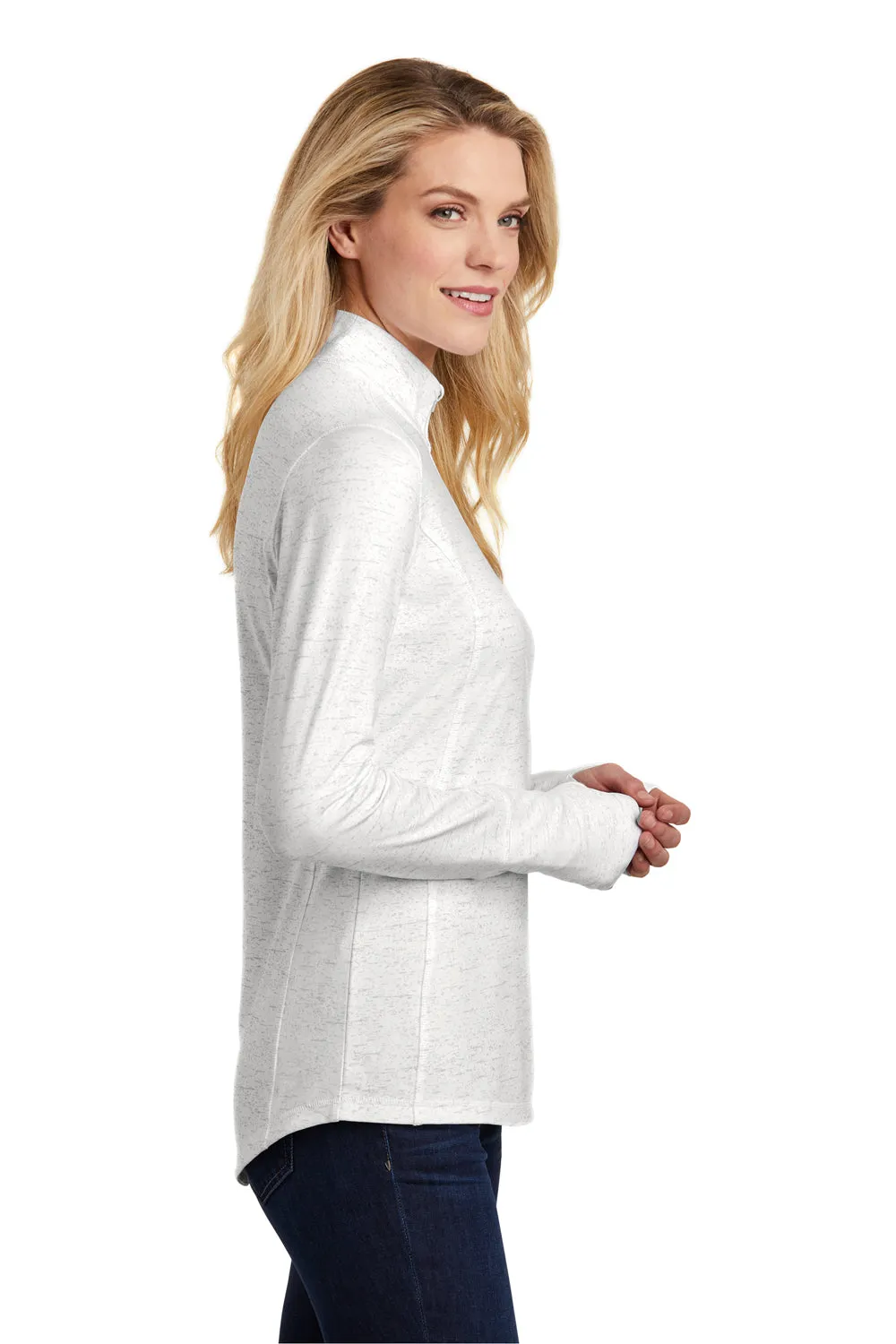 Sport-Tek Womens Sport-Wick Moisture Wicking 1/4 Zip Sweatshirt - White - Closeout Clothing Sport-Tek