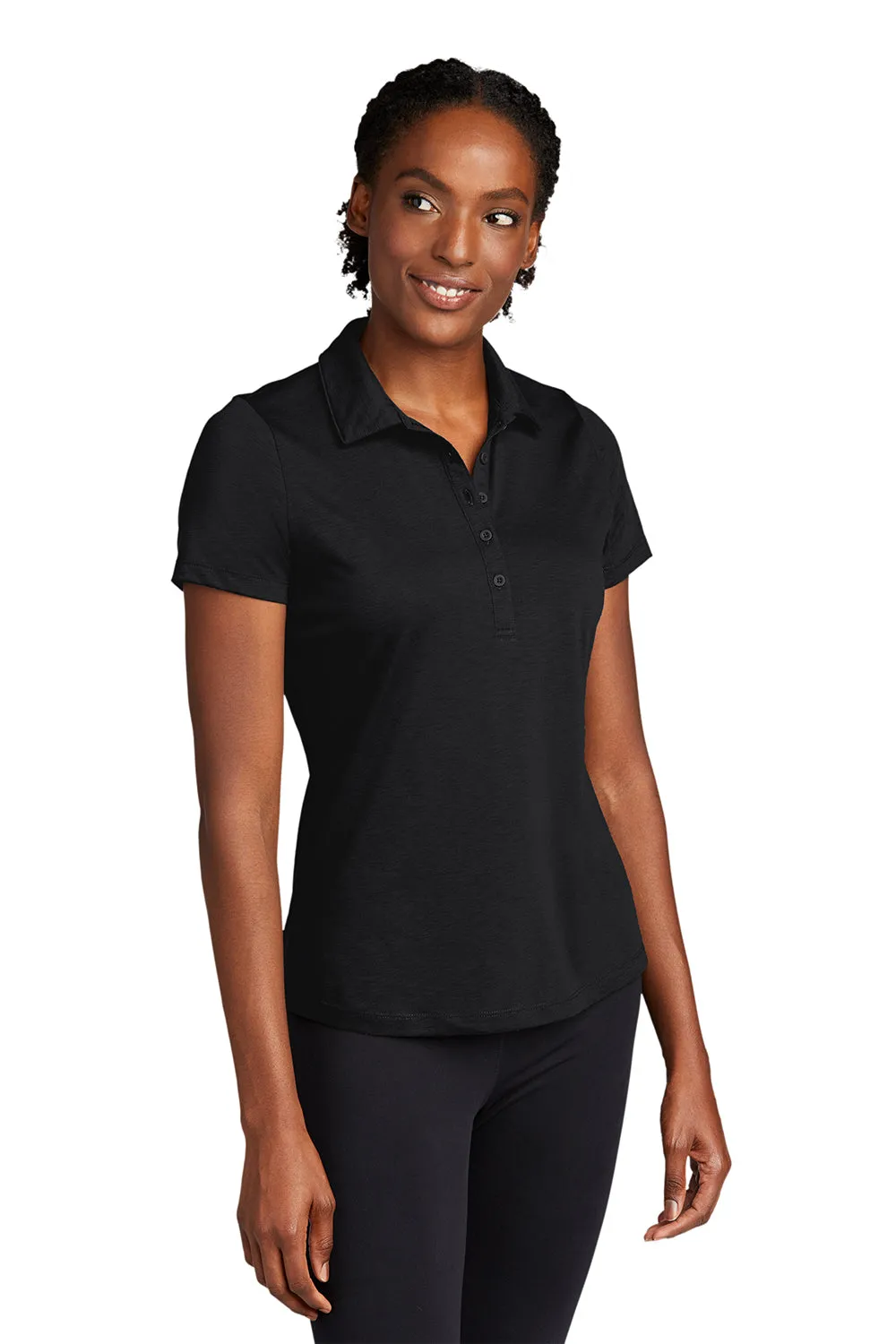 Sport-Tek Womens Strive Moisture Wicking Short Sleeve Polo Shirt - Black Clothing Sport-Tek