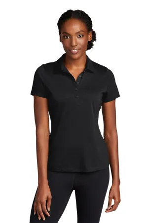 Sport-Tek Womens Strive Moisture Wicking Short Sleeve Polo Shirt - Black Clothing Sport-Tek