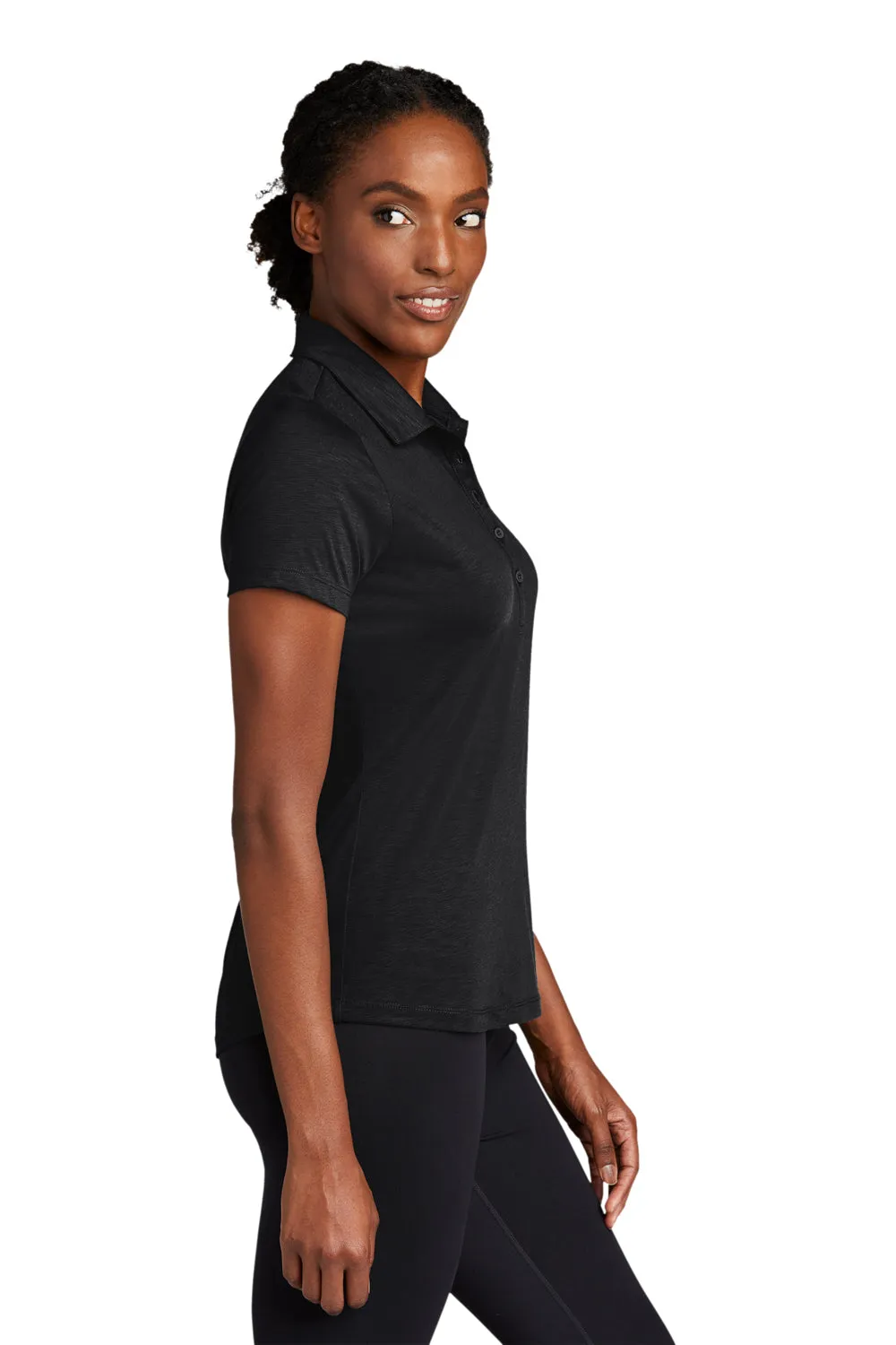 Sport-Tek Womens Strive Moisture Wicking Short Sleeve Polo Shirt - Black Clothing Sport-Tek