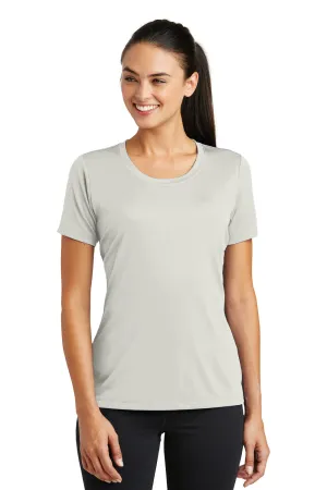 Sport-Tek Womens Tough Moisture Wicking Short Sleeve Crewneck T-Shirt - Silver Grey - Closeout Clothing Sport-Tek