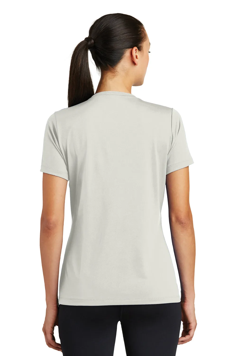 Sport-Tek Womens Tough Moisture Wicking Short Sleeve Crewneck T-Shirt - Silver Grey - Closeout Clothing Sport-Tek