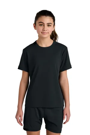 Sport-Tek Youth Club Moisture Wicking Short Sleeve Crewneck T-Shirt - Black/Black Clothing Sport-Tek