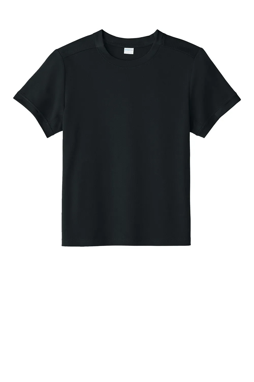 Sport-Tek Youth Club Moisture Wicking Short Sleeve Crewneck T-Shirt - Black/Black Clothing Sport-Tek