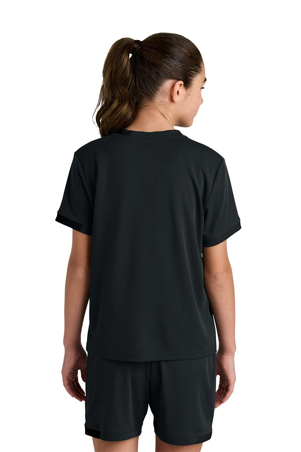 Sport-Tek Youth Club Moisture Wicking Short Sleeve Crewneck T-Shirt - Black/Black Clothing Sport-Tek